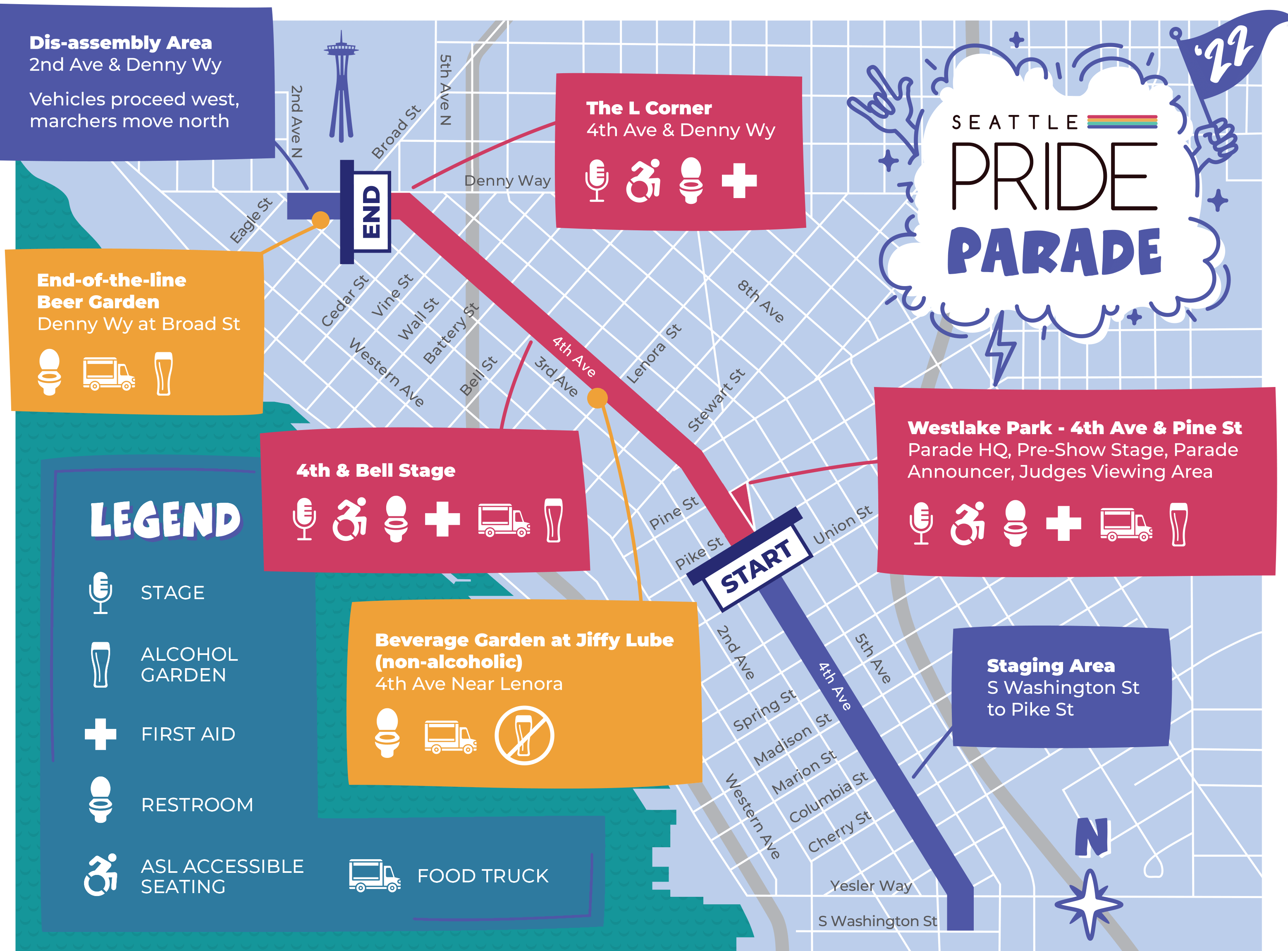 Seattle Pride 2022 Parade Map v2