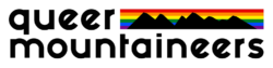 Queer mountaineers logo long black