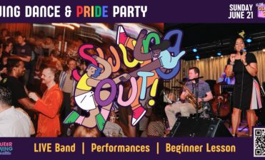 Swung out event banner