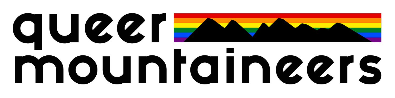 Queer mountaineers logo long black